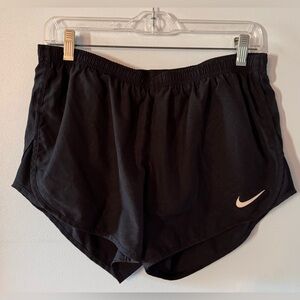 Nike Women’s Black Athletic Running Shorts with White Swoosh